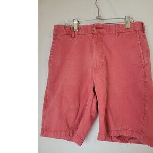 Peter Millar Men's Size 32 Washed Red Chino Shorts Bulldog Embroidered Golf Casu